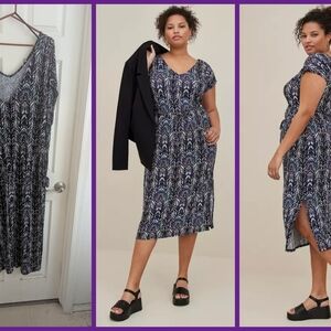 Torrid Black and White Midi Dress